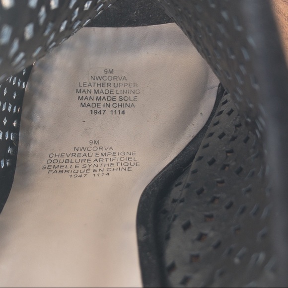 NINE WEST CORVA Women's Black Suede Peep-toe Mule - Picture 9 of 13